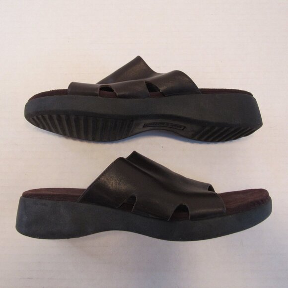 Croft and Barrow Brown Slip On Open Toe Slide Calista Leather Sandal Size 6M - Picture 4 of 8